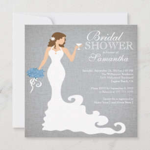 Modern Bride Wine Bridal Shower Invitations