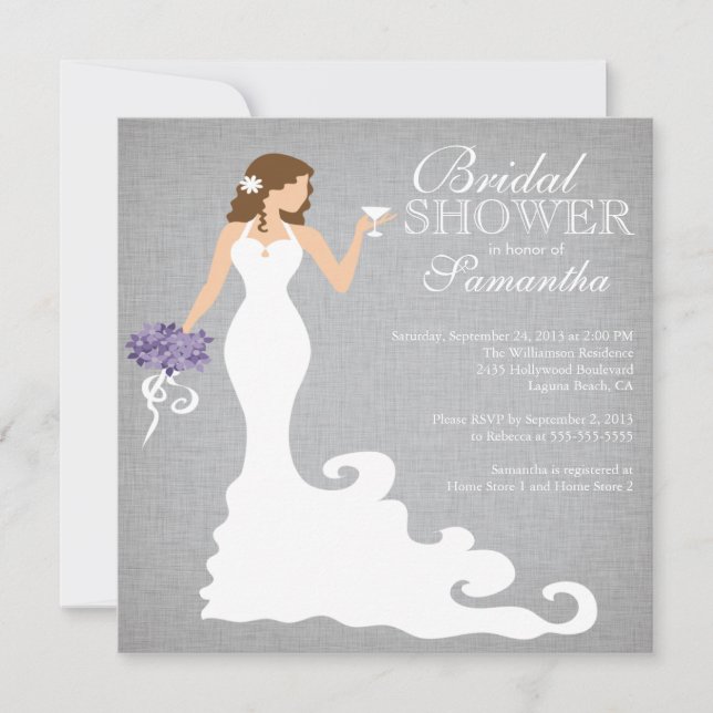 Modern Bride Wine Bridal Shower Invitations (Front)