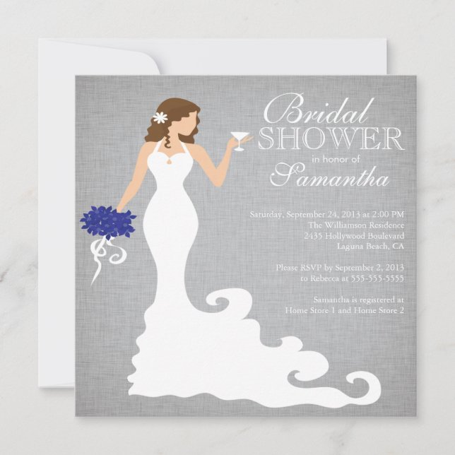 Modern Bride Wine Bridal Shower Invitations (Front)
