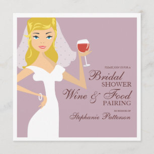Modern Bride Wine Pairing Bridal Shower Invitation