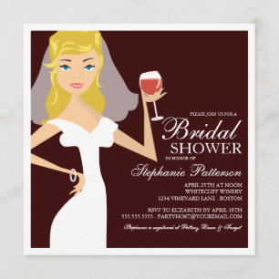 Modern Bride Wine Theme Bridal Shower Invitation