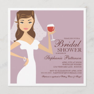 Modern Bride Wine Theme Bridal Shower Invitation