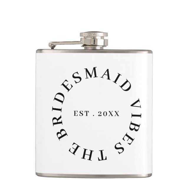 Modern Bridesmaid Club Bachelorette Design Hip Flask (Front)