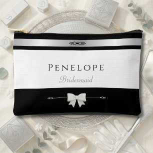 Modern Bridesmaid Gift Luxury Typography Makeup Accessory Pouch