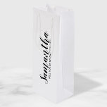 Modern Bridesmaid Proposal Wine Gift Bag<br><div class="desc">Modern Bridesmaid Proposal Gift Bag
features personalised bridesmaid's name in black modern script font style on white background.

Also perfect for maid of honour,  flower girl,  groomsman,  best man and ring bearer.</div>