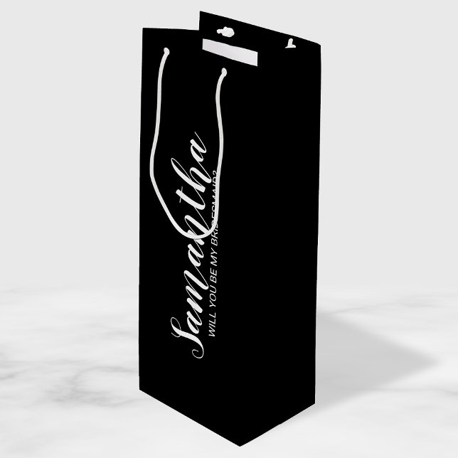 Modern Bridesmaid Proposal Wine Gift Bag (Creator Uploaded)