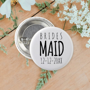 Modern Bridesmaid Wedding Party Button