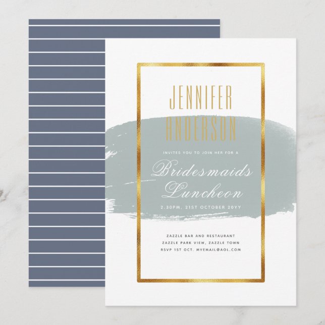 Modern Bridesmaids Luncheon Tea Brunch Invites (Front/Back)