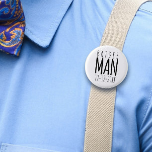 Modern Bridesman Wedding Party Favour Pin Button