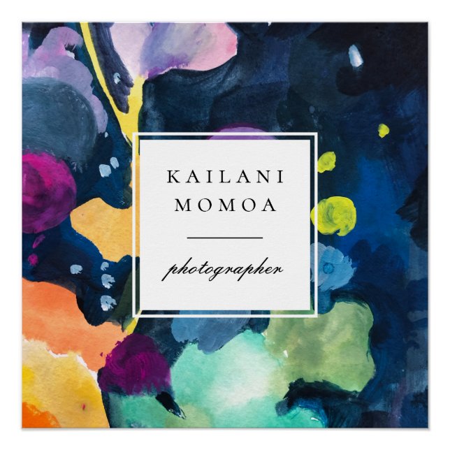 Modern Bright Abstract Painted Pattern Poster (Front)