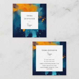 Modern bright Abstract Painted Pattern  Square Business Card