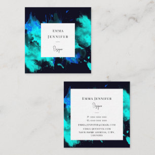 Modern bright Abstract Painted Pattern Square Business Card