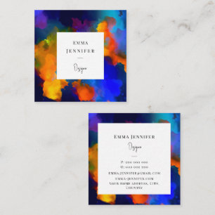 Modern Bright Abstract Pink Painted Pattern  Square Business Card