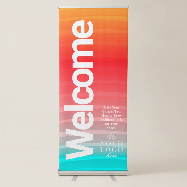 Modern Bright and Bold Welcome Small Business Retractable Banner (Front)