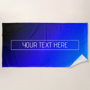 Modern Bright Blue & Purple Gradient Ombre Beach Towel