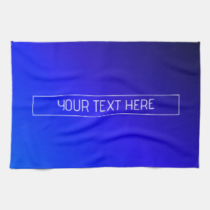 Modern Bright Blue & Purple Gradient Ombre Tea Towel