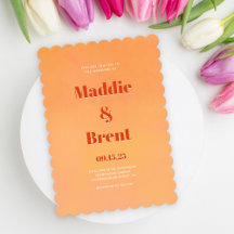 Modern Bright & Bold Gradient Orange Wedding