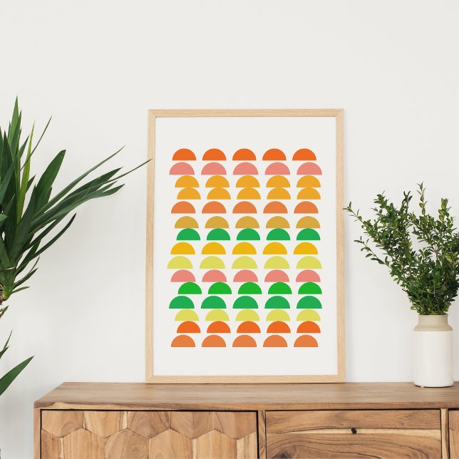 Modern Bright Citrus Geometric Shapes Design Poster (Creator Uploaded)