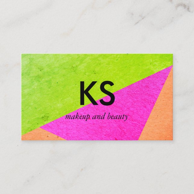 Modern Bright Colour Blocks Business Card (Front)