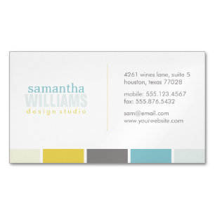 Modern Bright Colour Blocks Magnetic Business Card
