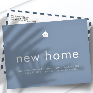 Modern Bright Colour Minimalist New Home Announcement Postcard