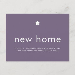 Modern Bright Colour Minimalist New Home Announcement Postcard