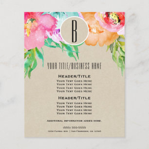 Modern Bright Colourful Floral Watercolor Flyer