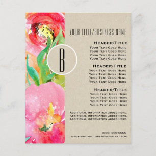 Modern Bright Colourful Floral Watercolor Flyer