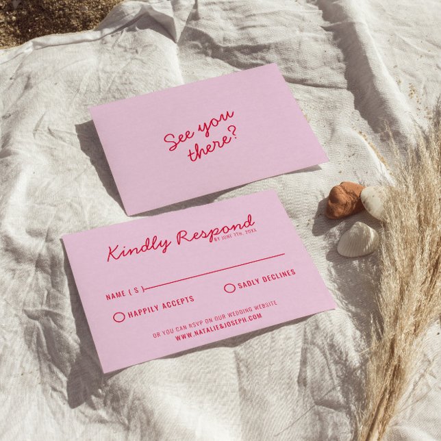 Modern Bright Colourful Retro Fun Funky Wedding RSVP Card (Creator Uploaded)