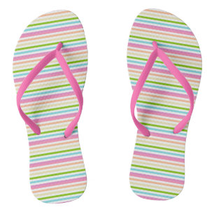 Modern Bright Colours Pink Red Yellow Blue Green Flip Flops