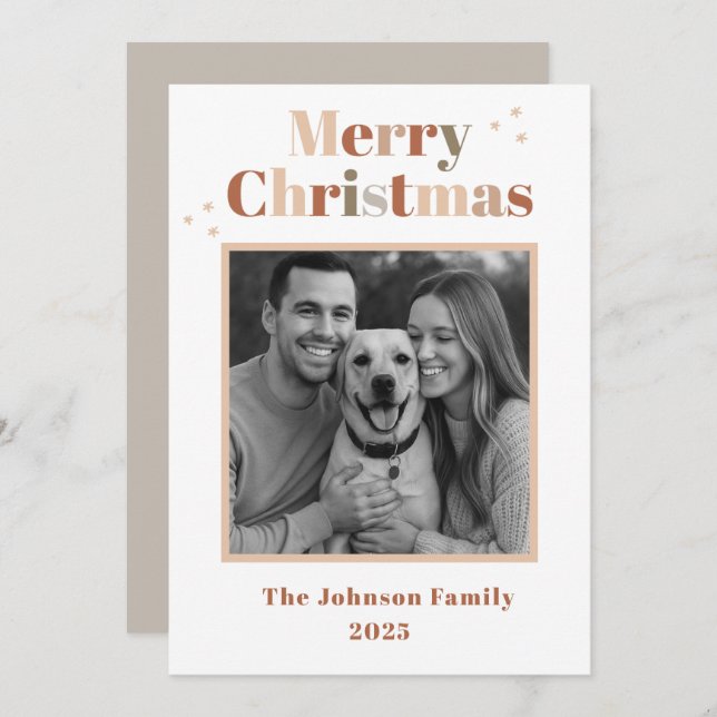  Modern & Bright Family Christmas Card (Front/Back)