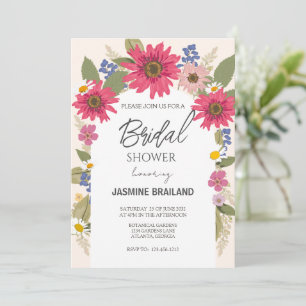 Modern Bright Floral Arch Bridal Shower Invitation
