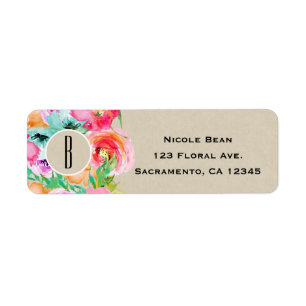 Modern Bright Floral Brown Kraft Bridal Shower