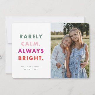Modern Bright Funny Colourful Photo Holiday Card