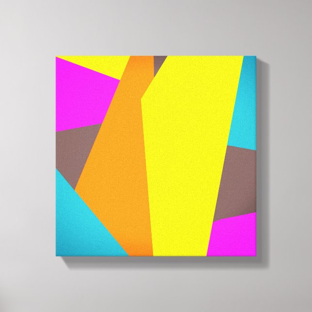 modern bright geometric abstract colourful art canvas print (Front)