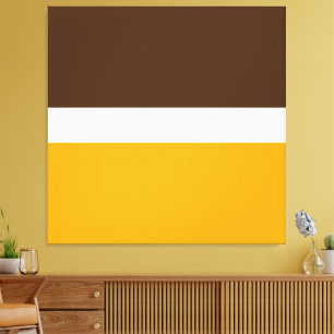 Modern Bright Golden Yellow Brown Colour Blocks Canvas Print