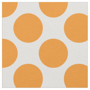 white fabric with orange polka dots