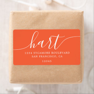 Modern Bright Orange Family Return Address