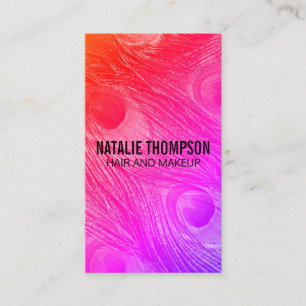 Modern Bright Peacock Feathers Business Card