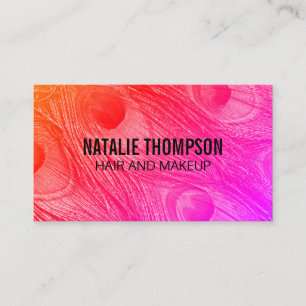 Modern Bright Peacock Feathers Business Card