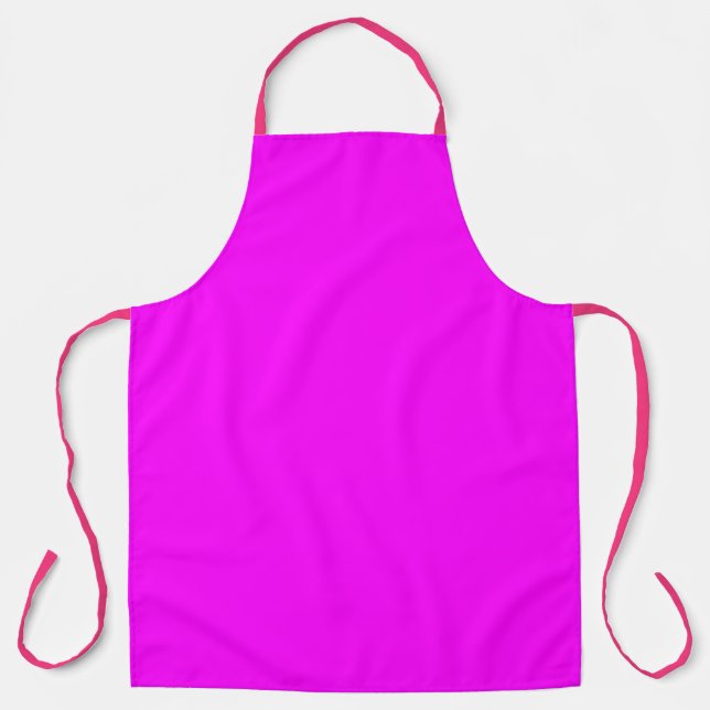 Modern Bright Pink Magenta All-Over Print Apron (Front)