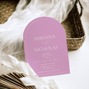 Modern Bright Pink Wedding Invitation