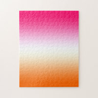 Modern Bright Pink White and Orange Ombre