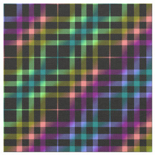 Modern Bright Plaid Unisex Rainbow Pattern Pride Fabric