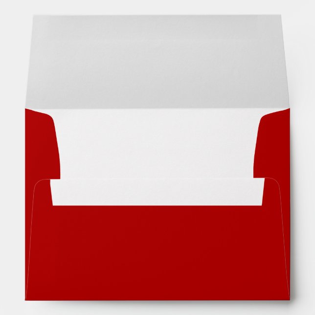Modern Bright Red Custom Christmas Envelope (Back (Bottom))