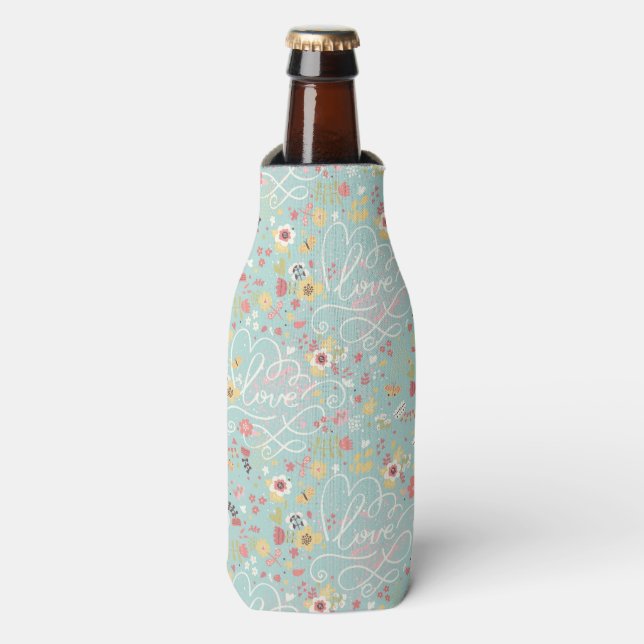Modern Bright Romantic Pattern Bottle Cooler (Bottle Front)