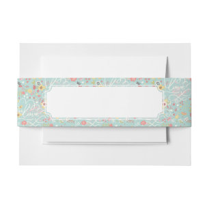 Modern Bright Romantic Pattern Invitation Belly Band