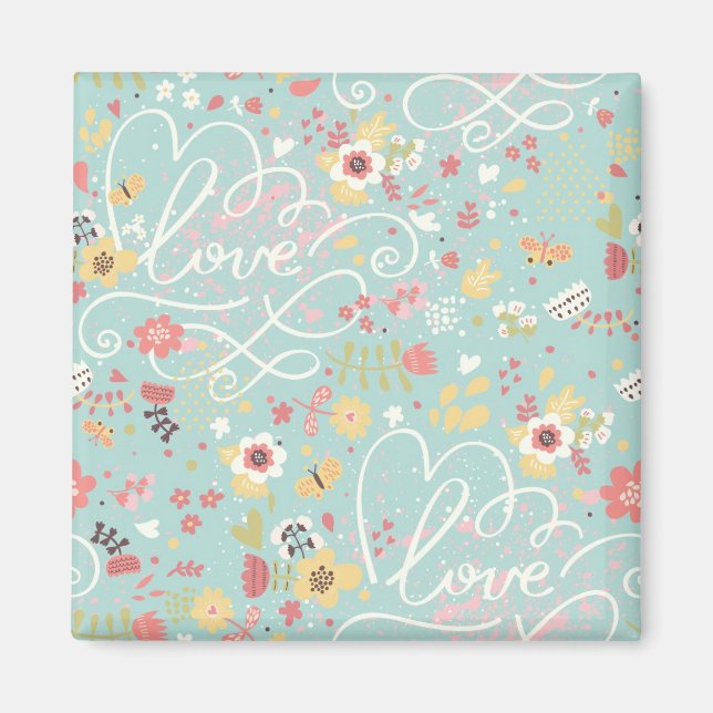 Modern Bright Romantic Pattern Magnet (Front)