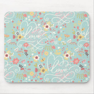 Modern Bright Romantic Pattern Mouse Mat