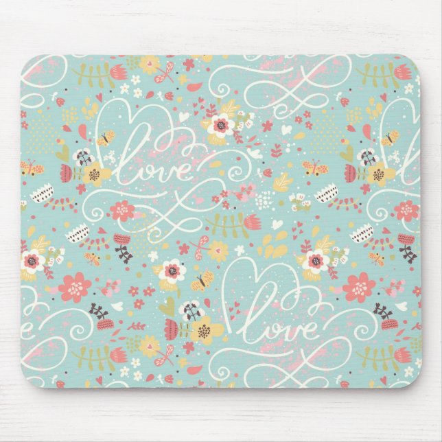 Modern Bright Romantic Pattern Mouse Mat (Front)